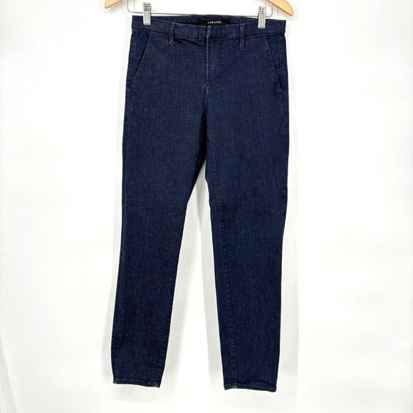 J Brand Cleo in‎ Deluxe Mid Rise Crop Trouser Womens Tapered Ankle Jeans 27 $198 - Picture 1 of 8